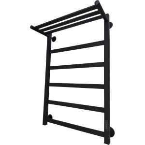 Полотенцесушитель электрический Маргроид Вид 81-10 профильный 80x50 R, с полкой, черный матовый Полотенцесушитель электрический Маргроид Вид 81-10 профильный 80x50 R, с полкой, черный матовый