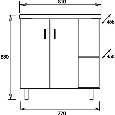 Купить Мебель для ванной Onika Тимбер 80.10 R, серая, дуб сонома в Москве с доставкой Мебель для ванной Onika Тимбер 80.10 R, серая, дуб сонома