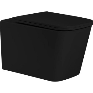 Унитаз подвесной SantiLine SL-5027MB безободковый, с микролифтом, система смыва Tornado