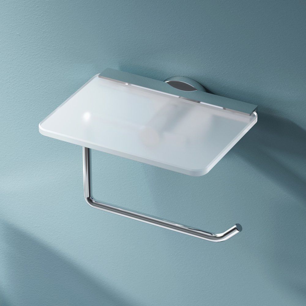 Купить Держатель туалетной бумаги AM.PM X-Joy A85A341500 с полкой для телефона, хром в Москве с доставкой Держатель туалетной бумаги AM.PM X-Joy A85A341500 с полкой для телефона, хром