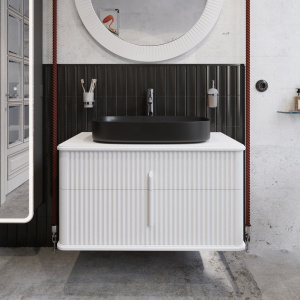 Тумба с раковиной STWORKI Молде, 95 белая