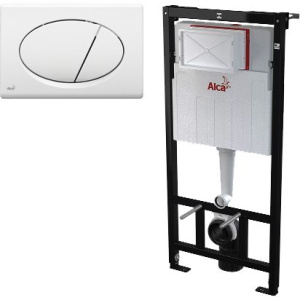 Система инсталляции для унитазов AlcaPlast AM101/1120-3:1 RU M70-0001 кнопка смыва белая Система инсталляции для унитазов AlcaPlast AM101/1120-3:1 RU M70-0001 кнопка смыва белая