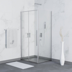 Душевой уголок RGW Stilvoll SV-12+100 см (148,5-150)x100x195 профиль хром, стекло прозрачное