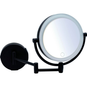 Косметическое зеркало Ridder Shuri О3211510 с подсветкой, двухстороннее, телескопическое, поворотное, черное матовое Косметическое зеркало Ridder Shuri О3211510 с подсветкой, двухстороннее, телескопическое, поворотное, черное матовое
