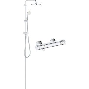 Душевая стойка Grohe Grohtherm 26381001 + Термостатический смеситель Grohe Grohtherm 800 34558000 для душа