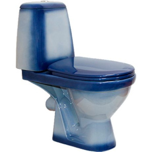 Унитаз-компакт Rosa Премьер синий декор Унитаз-компакт Rosa Премьер синий декор