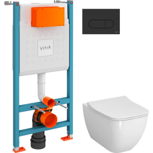 Комплект Унитаз подвесной VitrA Shift 7742B003-0075 белый глянцевый + Крышка DIWO Шифт 0405 с микролифтом + Инсталляция V-Fix Core + Кнопка Root Round 740-2211 черная матовая Комплект Унитаз подвесной VitrA Shift 7742B003-0075 белый глянцевый + Крышка DIWO Шифт 0405 с микролифтом + Инсталляция V-Fix Core + Кнопка Root Round 740-2211 черная матовая