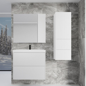 Мебель для ванной Style Line Стокгольм 80, подвесная, белый рифленый софт