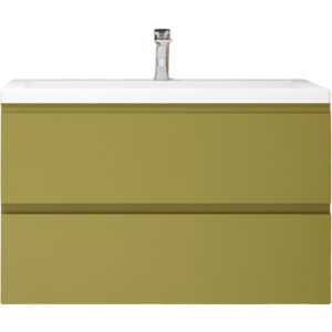 Тумба с раковиной Art&Max Bianchi 100 подвесная, оливковая, белая раковина Тумба с раковиной Art&Max Bianchi 100 подвесная, оливковая, белая раковина
