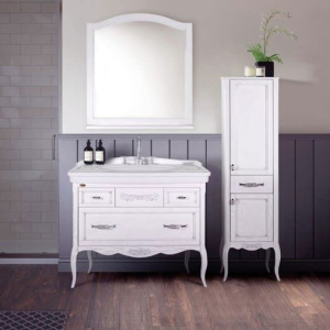 Шкаф-пенал ASB-Woodline Модерн 40 белый, патина серебро Шкаф-пенал ASB-Woodline Модерн 40 белый, патина серебро