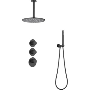 Душевой комплект Timo Saona SX-2399/03SM С ВНУТРЕННЕЙ ЧАСТЬЮ, с термостатом, матовый черный