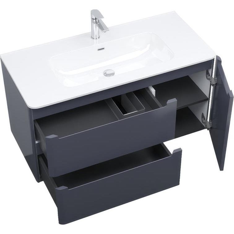 Купить Мебель для ванной IDDIS Edifice 100 подвесная, темно-серая в Москве с доставкой Мебель для ванной IDDIS Edifice 100 подвесная, темно-серая