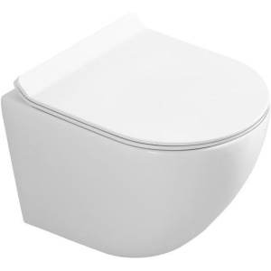 Унитаз подвесной Art&Max Ovale AM011CHR/SC безободковый, с микролифтом, белый