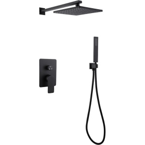 Душевой комплект Abber Weiss Insel AF8018B С ВНУТРЕННЕЙ ЧАСТЬЮ, черный матовый