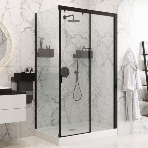 Душевой уголок Ceruttispa Marbella 120B-R 120x80, профиль черный