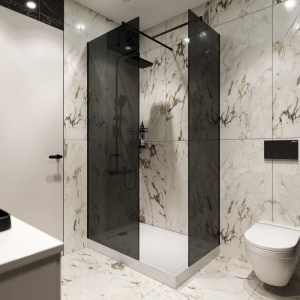 Душевой уголок STWORKI Берген, 120х80 со свободным входом, профиль черный матовый, тонированное стекло Душевой уголок STWORKI Берген, 120х80 со свободным входом, профиль черный матовый, тонированное стекло