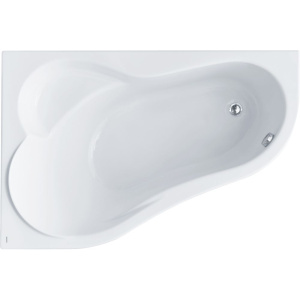 Акриловая ванна Santek Ибица L 150x100 см, угловая, с каркасом, со сливом-переливом, асимметричная