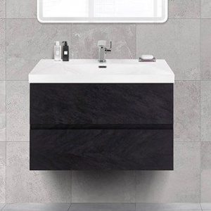 Тумба с раковиной Cezares Molveno 46 80 nero, с раковиной Cezares CZR-MIL-80-LVB