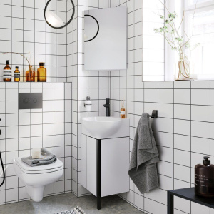 Мебель для ванной Aqwella Porto 45 угловая, белая, фурнитура черная