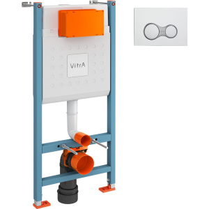 Система инсталляции для унитазов VitrA V-Fix Core 732-5800-01 с кнопкой смыва Sirius 740-0480 глянцевый хром