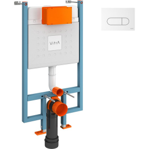 Система инсталляции для унитазов VitrA V-Fix Core 738-5800-01 с кнопкой смыва Root Square 740-2200 белой глянцевой