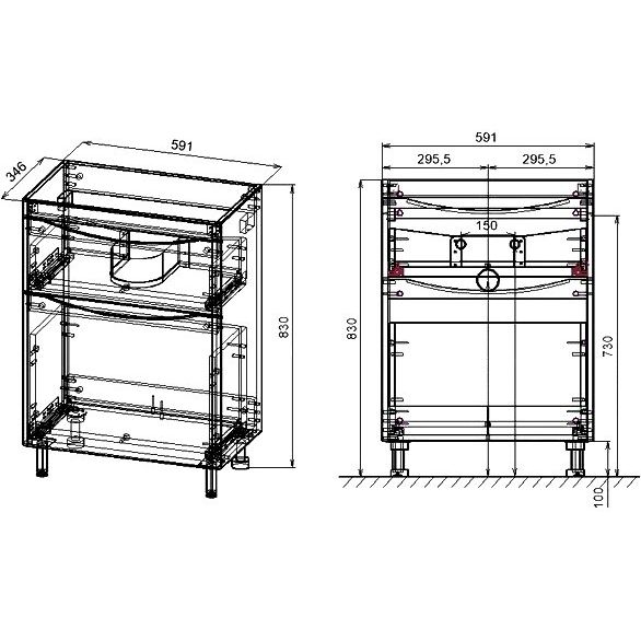 Купить Мебель для ванной Style Line Бергамо Мини 60 Люкс Plus напольная, антискрейтч черная в Москве с доставкой Мебель для ванной Style Line Бергамо Мини 60 Люкс Plus напольная, антискрейтч черная