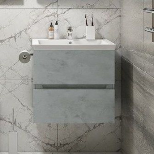 Тумба с раковиной Art&Max Techno подвесная, 70, бетон лофт натуральный