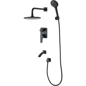 Душевой комплект Lemark Bronx LM3722BL С ВНУТРЕННЕЙ ЧАСТЬЮ, черный