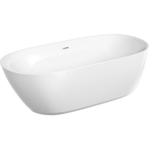 Акриловая ванна Sancos Single FB07 180x85 см, отдельностоящая, овальная, с каркасом, со сливом-переливом