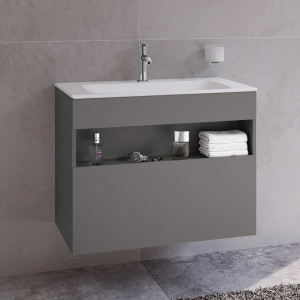 Тумба с раковиной Keuco Stageline 32862 80 см, инокс матовый