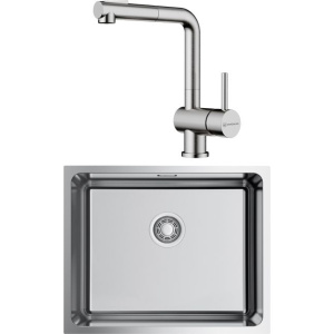 Комплект Мойка кухонная Omoikiri TADZAVA 54-U-IN нержавеющая сталь + Смеситель Tanigawa-SB BN нержавеющая сталь