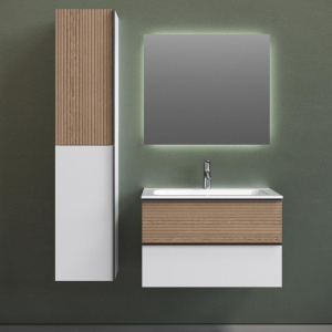 Мебель для ванной Sancos Delta 80 дуб светлый, белый