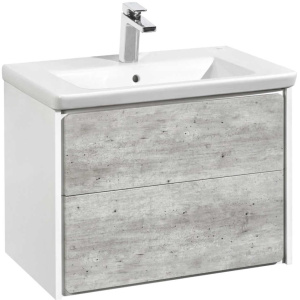 Тумба под раковину Roca Ronda 70 ZRU9303003 бетон, белая матовая Тумба под раковину Roca Ronda 70 ZRU9303003 бетон, белая матовая