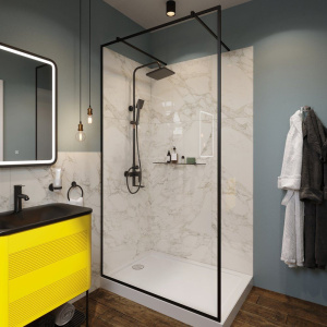 Душевая перегородка STWORKI Хельсинки 120 см, профиль черный матовый, прозрачное стекло Душевая перегородка STWORKI Хельсинки 120 см, профиль черный матовый, прозрачное стекло