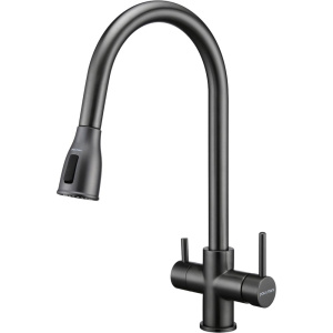 Смеситель для кухни Paulmark Lange 214212-GM, вороненая сталь