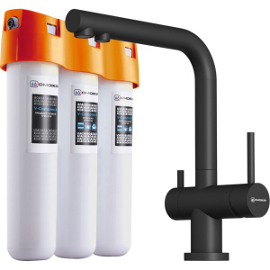 Комплект Смеситель Omoikiri Nagano P-BL черный + Фильтр Pure Drop Lite