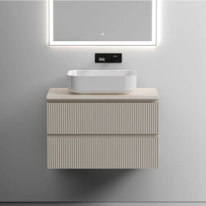 Тумба с раковиной Sancos Snob T 80 см, beige soft, столешница бежевая, раковина CN6011 Тумба с раковиной Sancos Snob T 80 см, beige soft, столешница бежевая, раковина CN6011