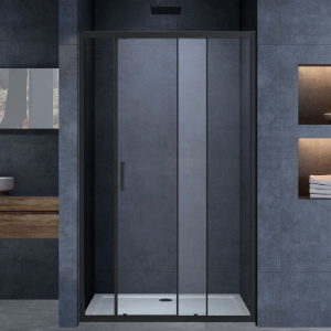 Душевая дверь в нишу Vincea Alpha VDS-3AL120CLB 120 см, стекло прозрачное, черный