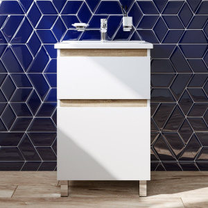 Тумба с раковиной AM.PM X-Joy 55, напольная, белый глянец