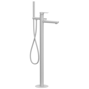 Напольный смеситель для ванны с душем Remer Infinity I08BO белый матовый, С ВНУТРЕННЕЙ ЧАСТЬЮ