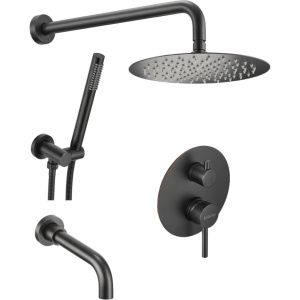 Душевой комплект Milacio Ultra MCU.150.MB С ВНУТРЕННЕЙ ЧАСТЬЮ, черный матовый