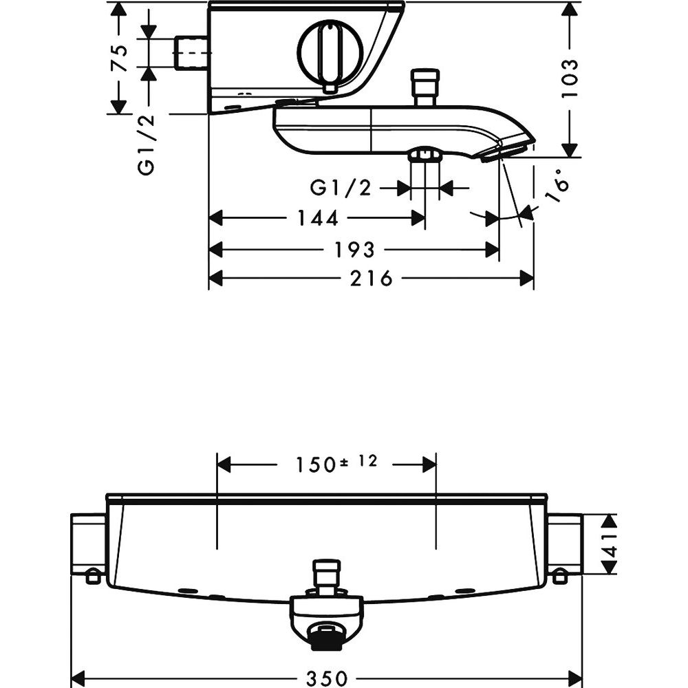 Купить Термостатический смеситель Hansgrohe Ecostat Select 13141000 для ванны с душем в Москве с доставкой Термостатический смеситель Hansgrohe Ecostat Select 13141000 для ванны с душем