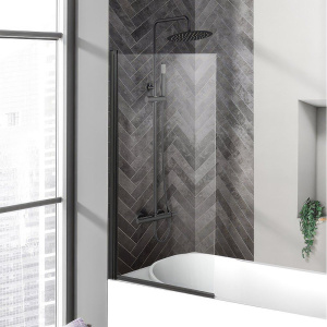 Шторка на ванну BelBagno Uno V-1-90/150-C-Nero профиль черный, стекло прозрачное Шторка на ванну BelBagno Uno V-1-90/150-C-Nero профиль черный, стекло прозрачное