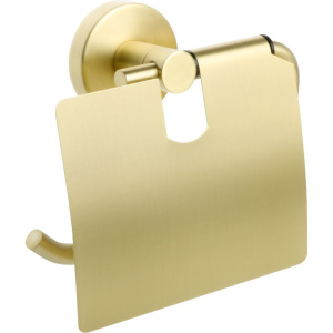 Держатель туалетной бумаги Fixsen Comfort Gold FX-87010 с крышкой, золото сатин