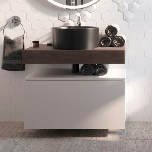 Столешница STWORKI Ольборг 80 дуб карпентер, без отверстий, с тумбой 80