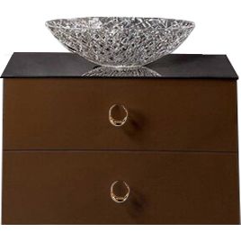 Тумба с раковиной Armadi Art NeoArt 80, шоколад с ручками Drop золото