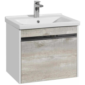 Тумба с раковиной Aquaton Капри 60 1A2301K1KPDA0 бетон пайн, белая Тумба с раковиной Aquaton Капри 60 1A2301K1KPDA0 бетон пайн, белая