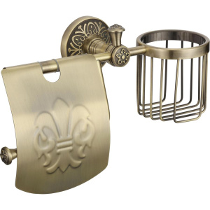 Держатель туалетной бумаги Savol 58 c S-L05851C бронза, с держателем освежителя воздуха