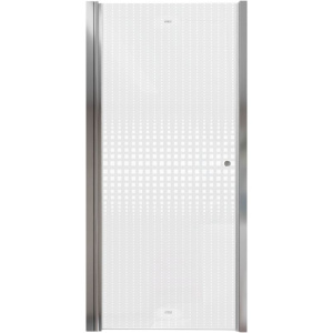 Душевая дверь в нишу Parly DE90 90x185, профиль хром, стекло прозрачное с рисунком