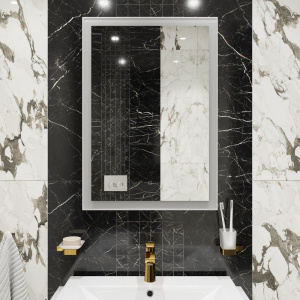 Зеркало STWORKI Эстерсунд, 60 белое матовое, с подсветкой, сенсор на зеркале Зеркало STWORKI Эстерсунд, 60 белое матовое, с подсветкой, сенсор на зеркале